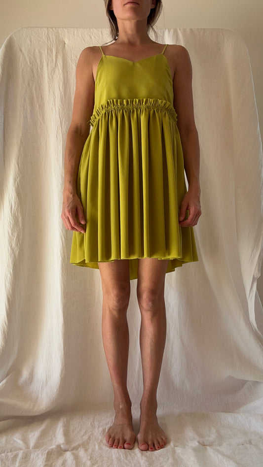 Robe Ty microfibre vert Anis courte