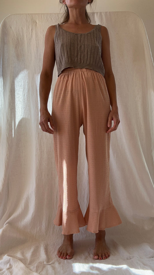 Pantalon Oscar viscose nude