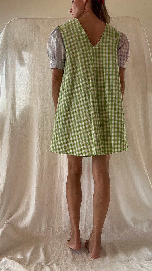 Robe Sofie popeline carreaux courte