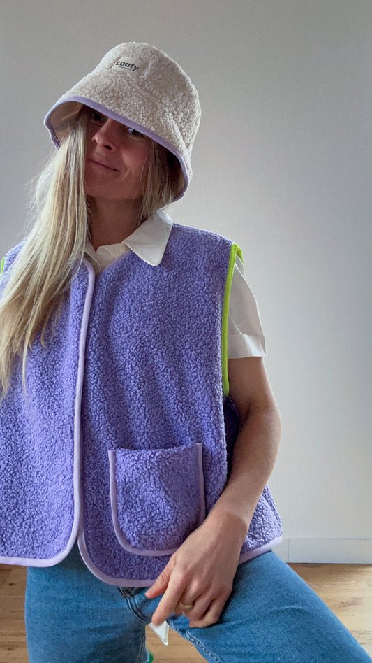 Gilet sans manches Gas lila contour Jaune fluo