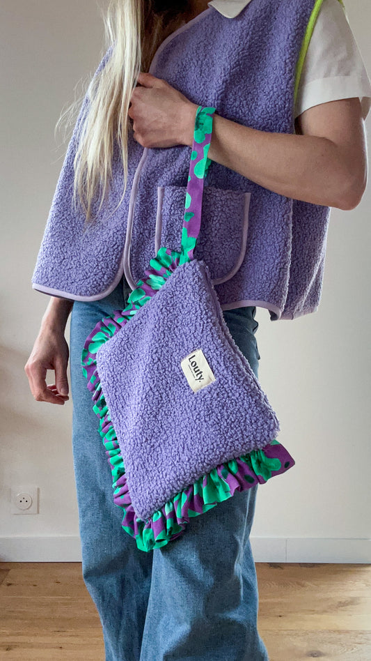 Pochette Louty Lila, motif Fleurs